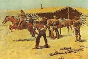 Frederick Remington Coming and Going of the Pony Express oil painting reproduction